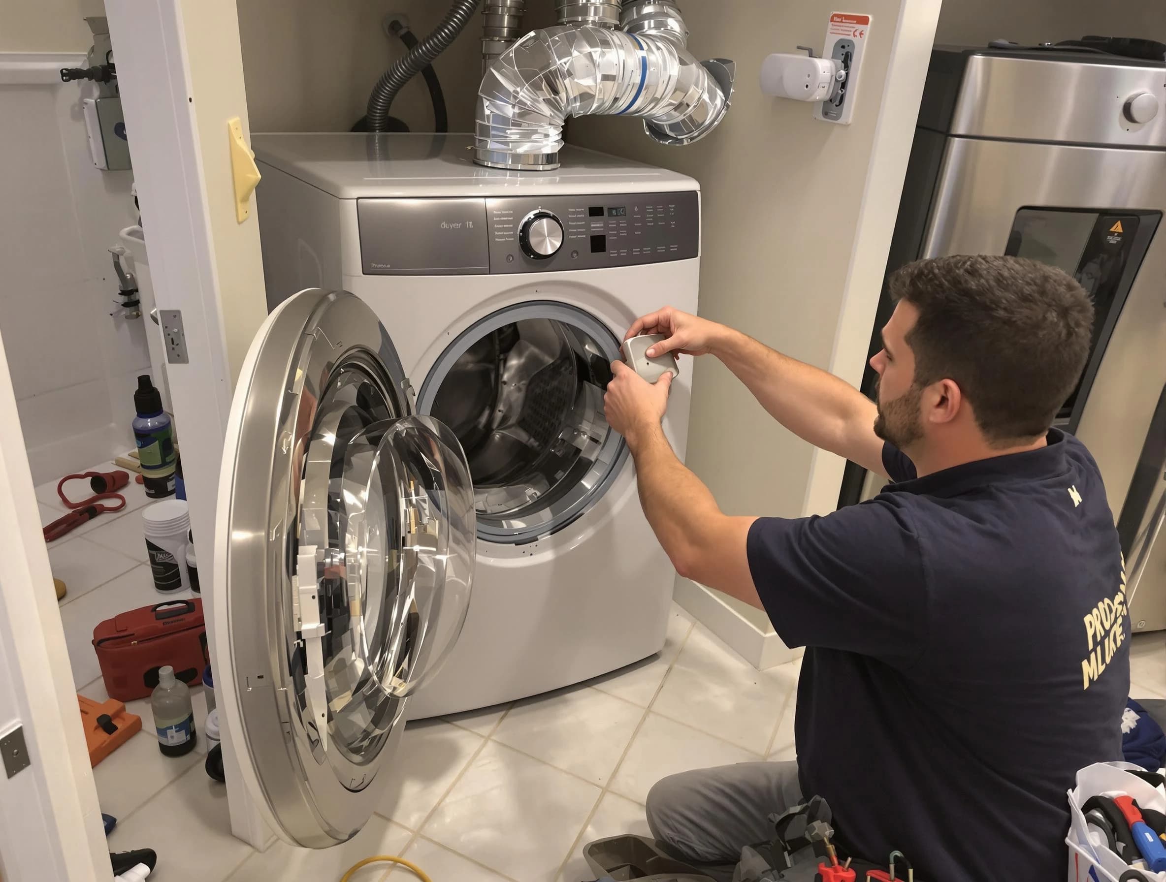 Monessen Dryer Vent Cleaning technician performing precise dryer vent hose installation in Monessen